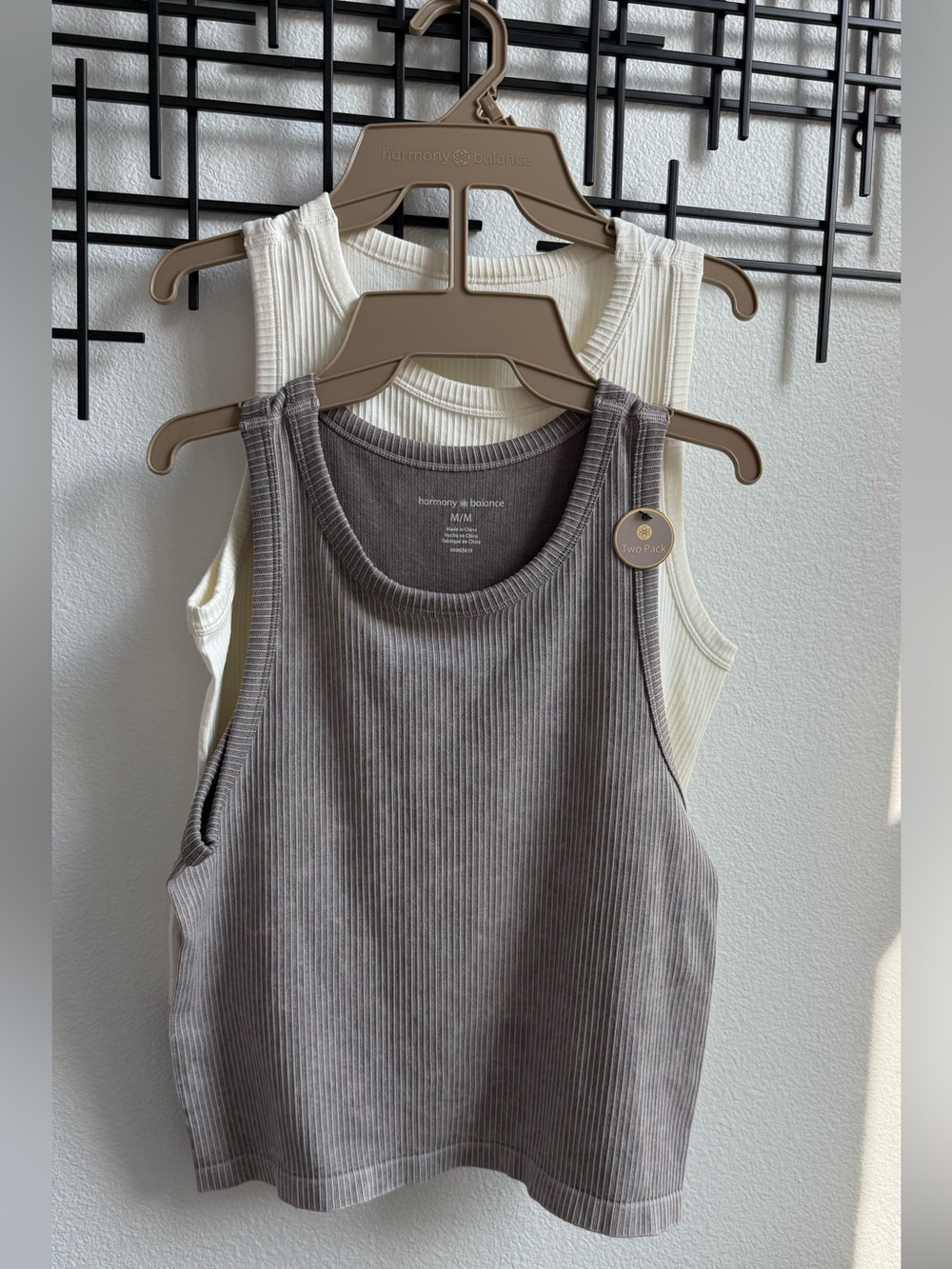 Harmony Balance Ribbed Tank Tops 2-Pack NWT Women’s Medium Neutral Basics